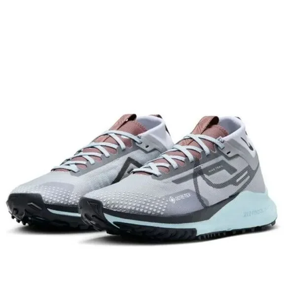 Nike React Pegasus Trail 4 Gore Tex Running Hiking Shoes Womens Size 9 Grey Blue - Picture 3 of 7